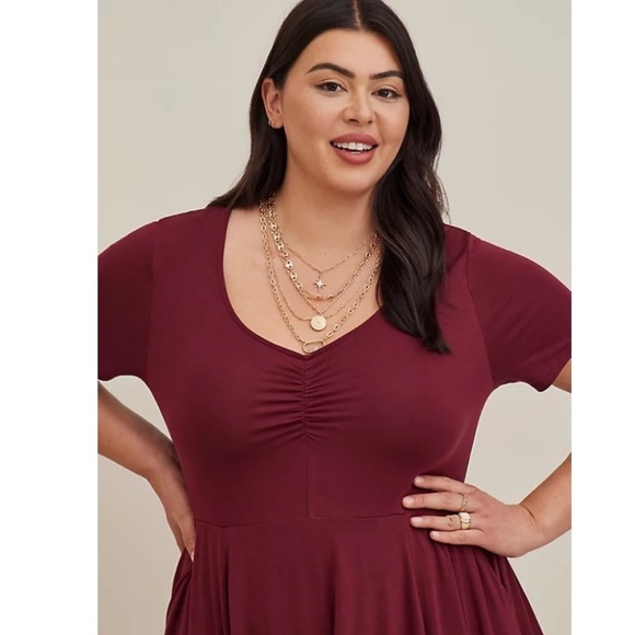 TORRID NWT MINI SUPER SOFT CINCH FRONT SKATER DRESS - Picture 4 of 6